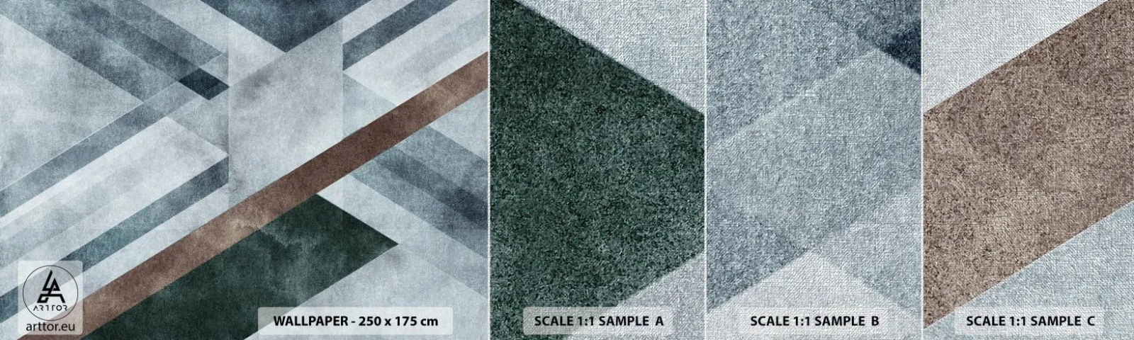 Amostra de papel de parede Premium Canvas - Elegância sofisticada da geometria - Linhas, Geometria, Abstração - 100x30 cm