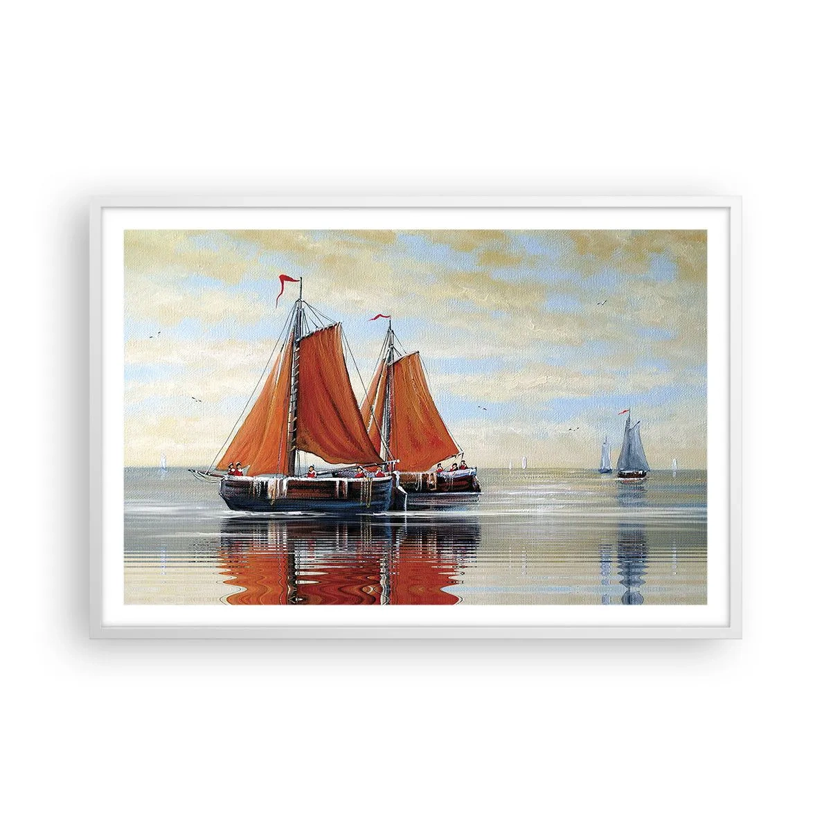 Pôster em moldura branca - A velejar, marujo… - 91x61 cm