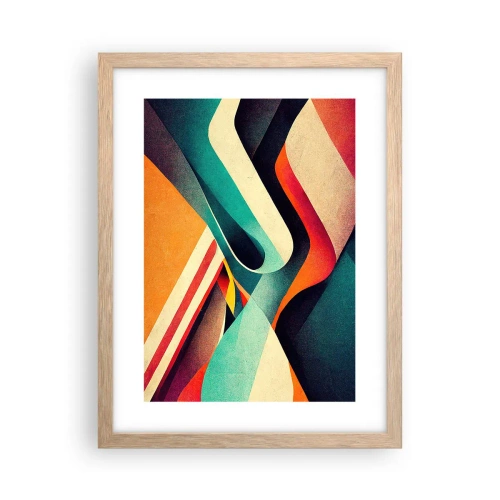 Pôster com moldura de carvalho claro - Composição intensa - 30x40 cm