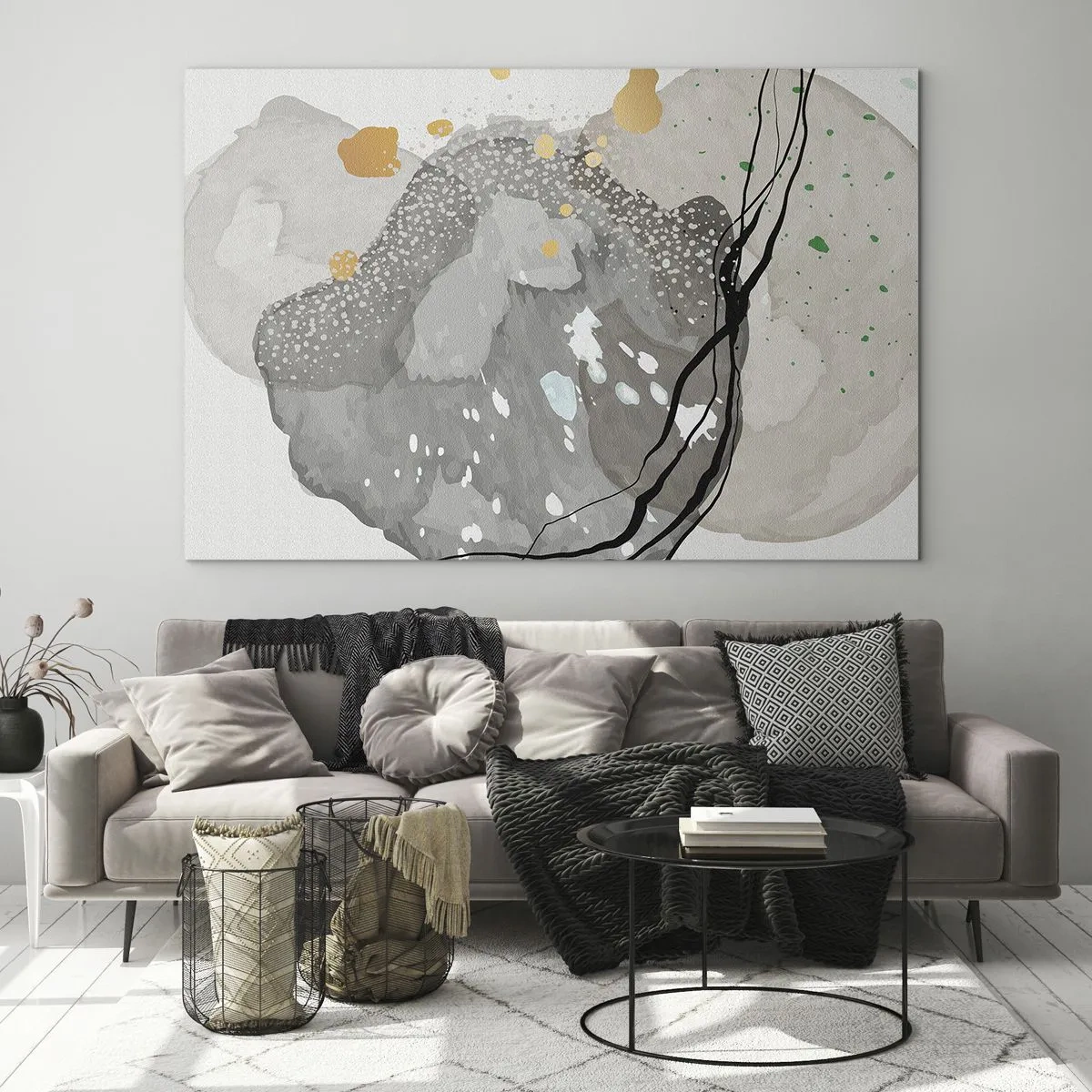 Quadro em vidro - Composição orgánica - 120x80 cm