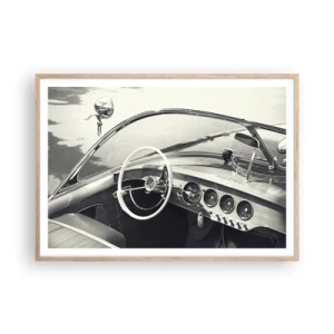 Pôster com moldura de carvalho claro - Tempo para os ricos - 100x70 cm