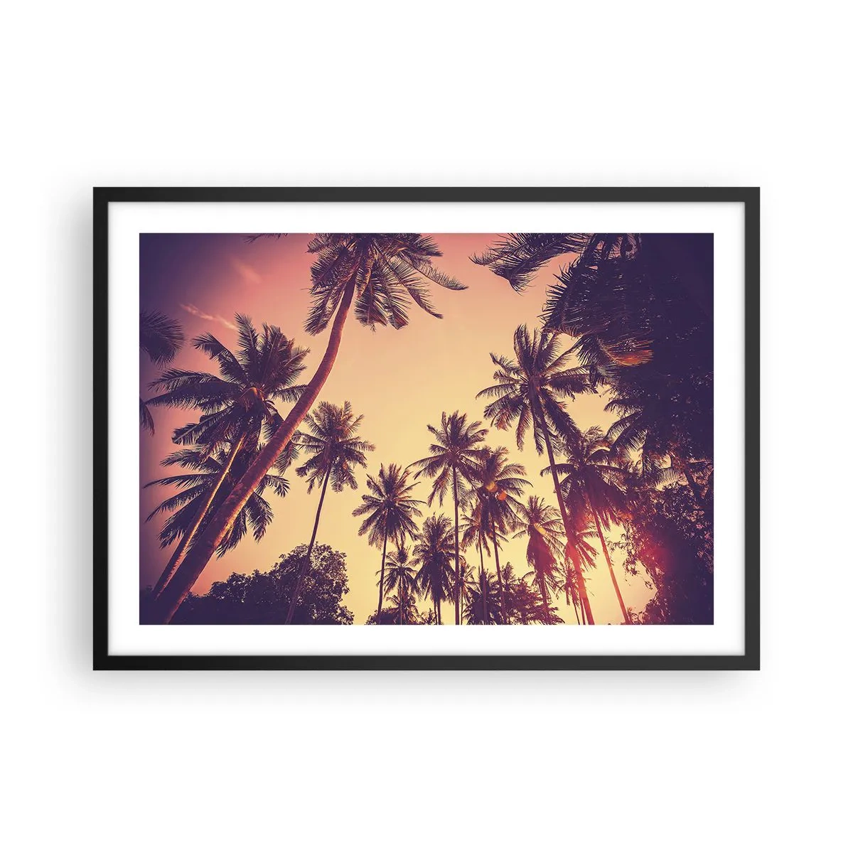 Pôster com moldura preta - Variação tropical - 70x50 cm