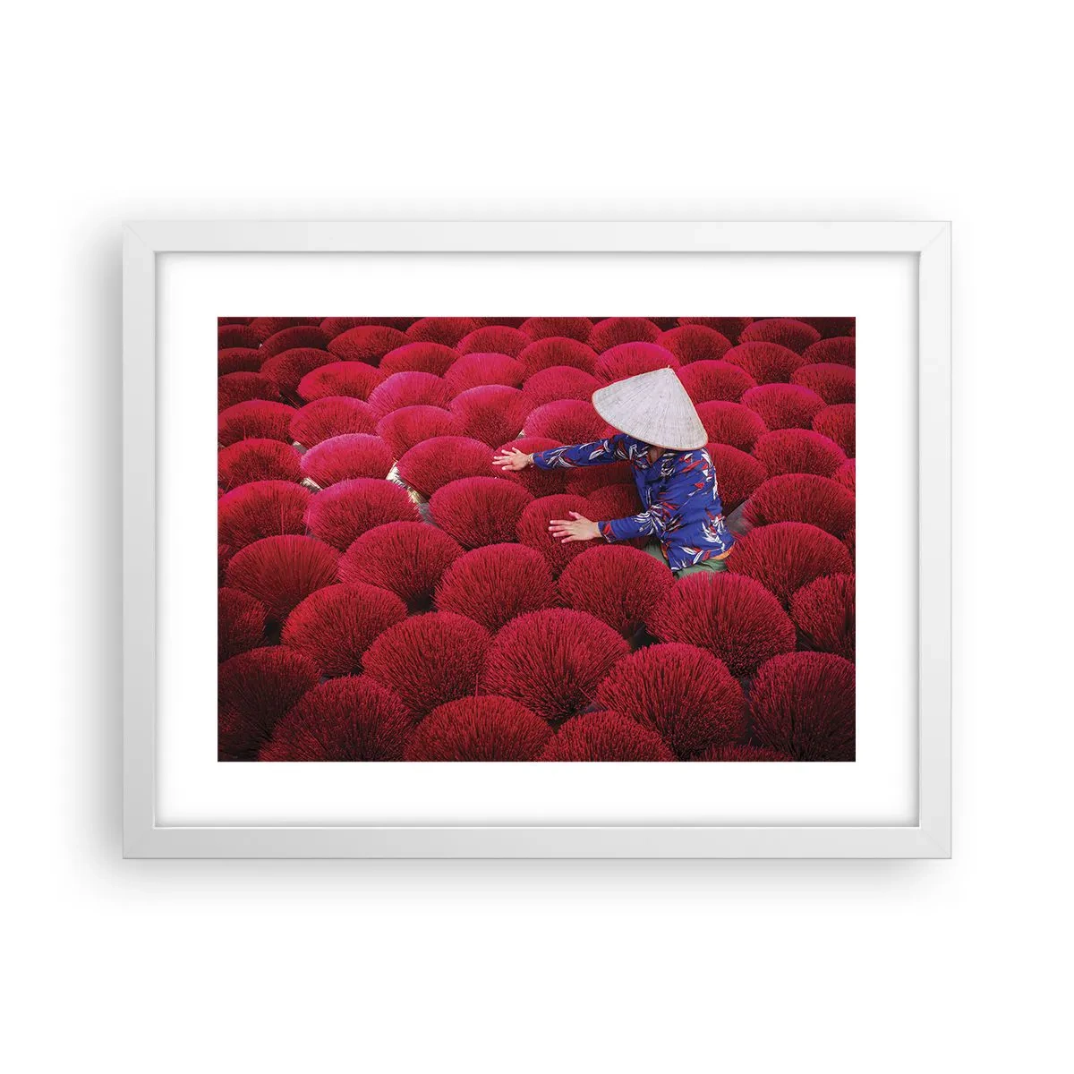 Pôster em moldura branca - No campo de arroz - 40x30 cm