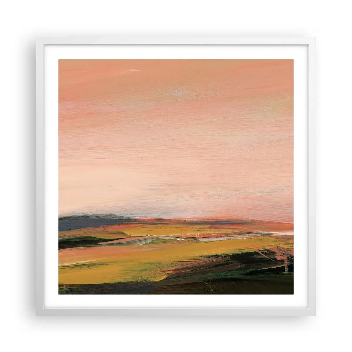 Pôster em moldura branca - Em tons rosa - 60x60 cm