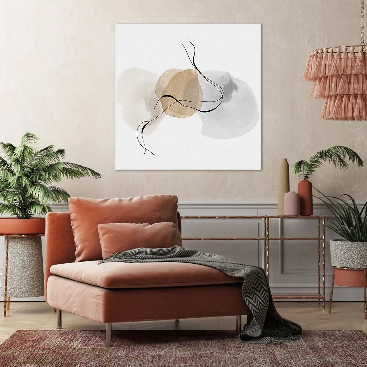 Quadro em tela - Contas ao vento - 40x40 cm