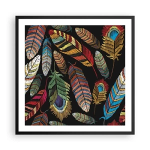 Pôster com moldura preta - O carnaval dos pássaros - 60x60 cm