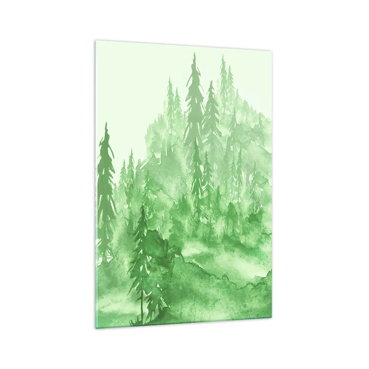 Quadro em vidro - Desfocado pela névoa verde  - 70x100 cm