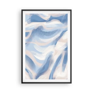 Pôster com moldura preta - Ondas azuis - 61x91 cm