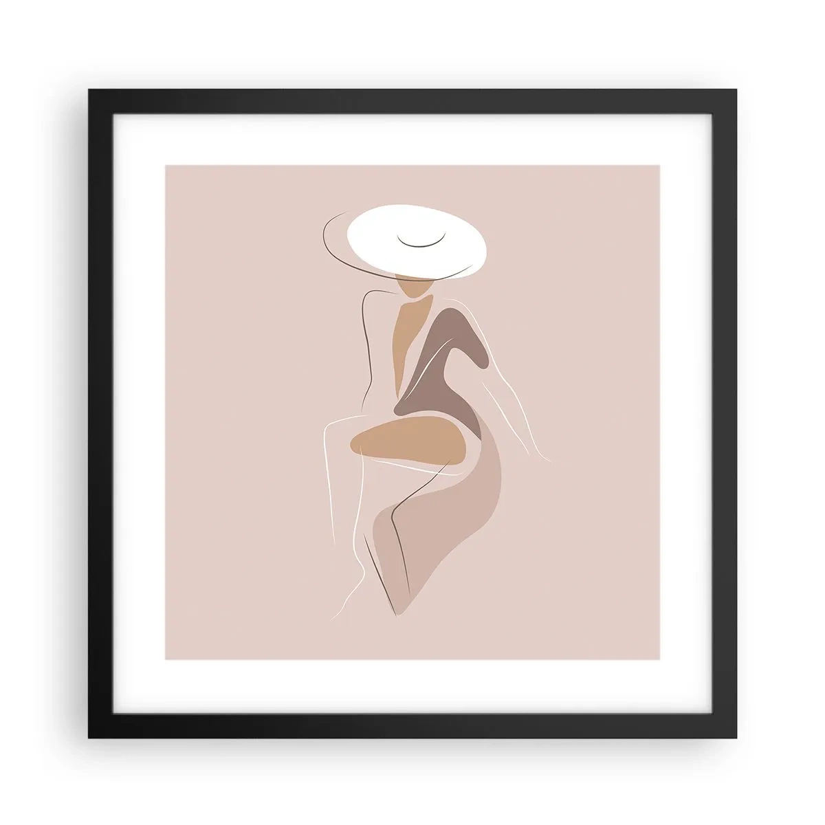 Pôster com moldura preta - Ser uma dama - 40x40 cm