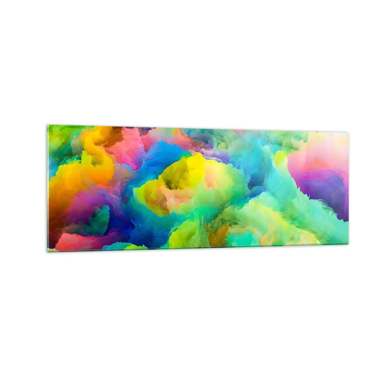 Quadro em vidro - Penugem arco-íris - 140x50 cm
