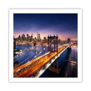 Pôster - Uma ponte luminosa para o coração da cidade - 60x60 cm