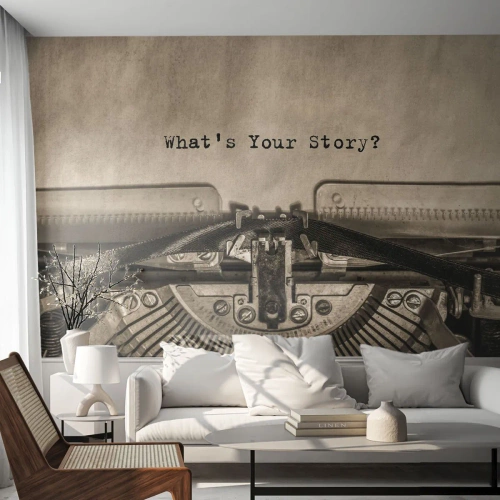 Papel de Parede Premium Sand - Conta-me - Máquina de espuma, Vintage, Retrô - 450x315 cm