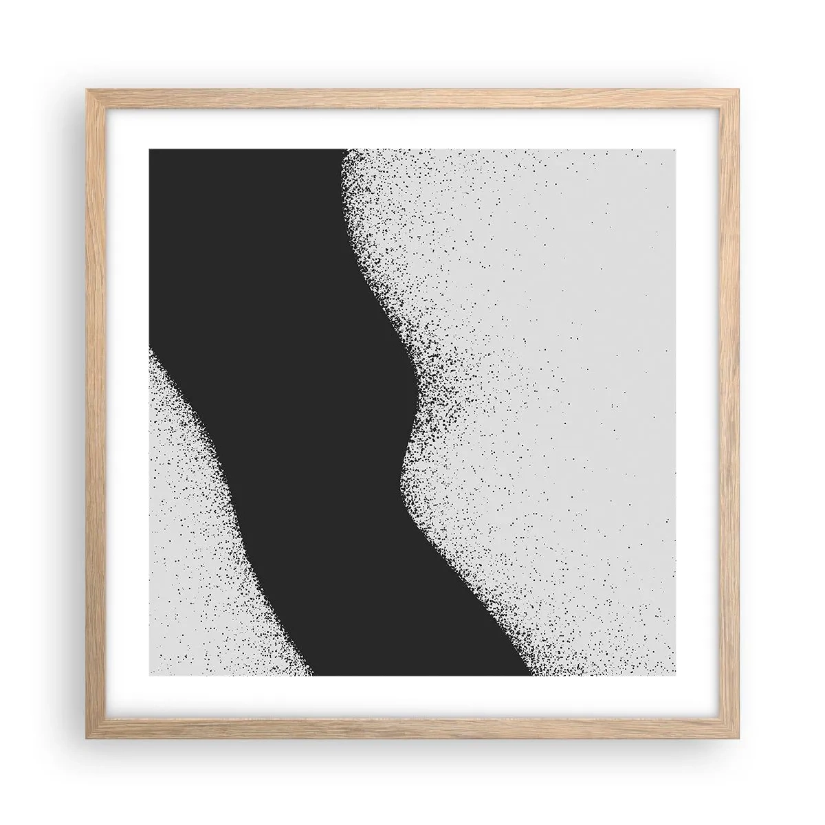 Pôster com moldura de carvalho claro - Equilíbrio suave - 50x50 cm