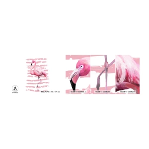 Amostra de papel de parede autocolante Deluxe Sticker - Com dignidade, embora de rosa - Flamingo, Pássaro, Pedaço - 100x30 cm