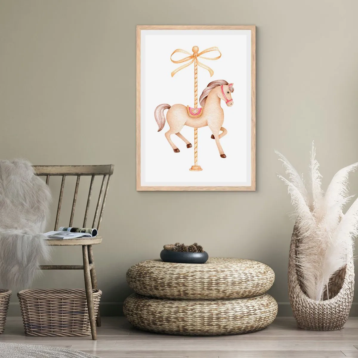 Pôster com moldura de carvalho claro - Um trote gracioso - 70x100 cm