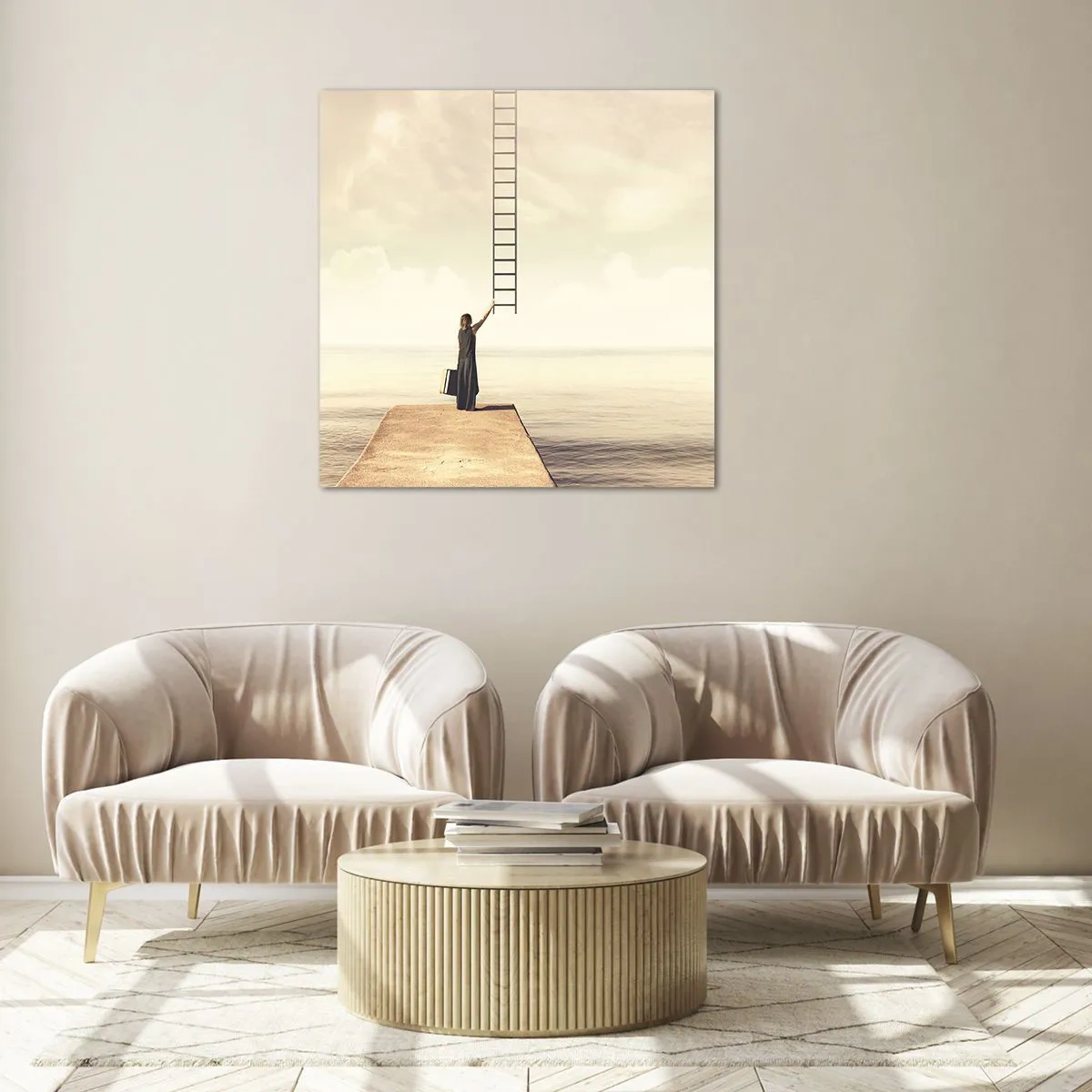 Quadro em vidro - Uma viagem mágica - 50x50 cm