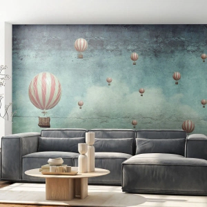 Papel de Parede Autocolante Deluxe Sticker - Livres da azáfama da vida - Abstração, Viagem, Voo de balão - 200x140 cm