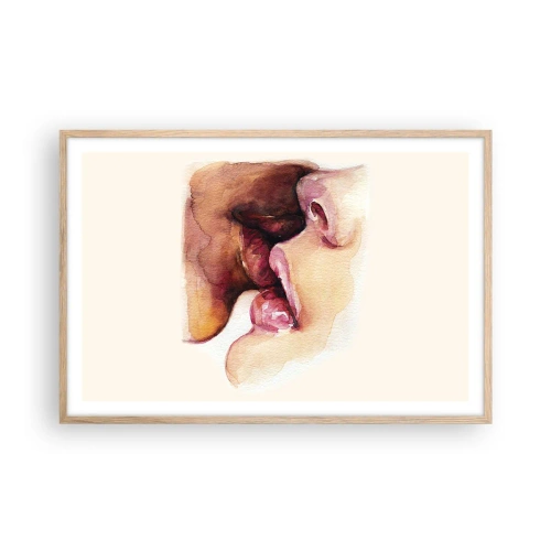Pôster com moldura de carvalho claro - Como a noite e o dia, a terra e o céu - 91x61 cm