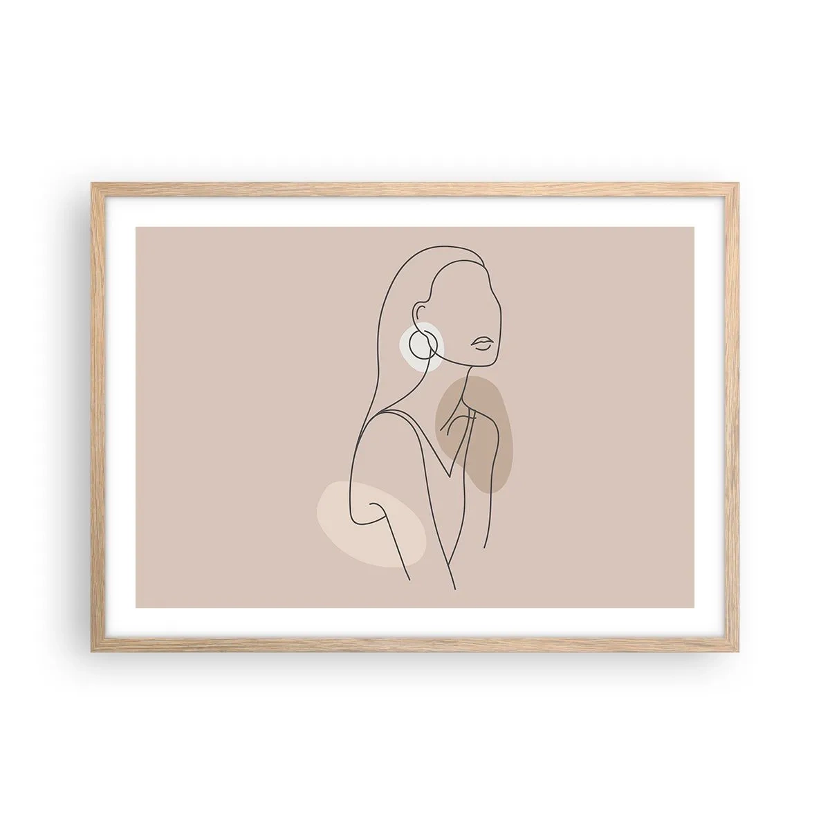 Pôster com moldura de carvalho claro - Um ícone da feminilidade - 70x50 cm