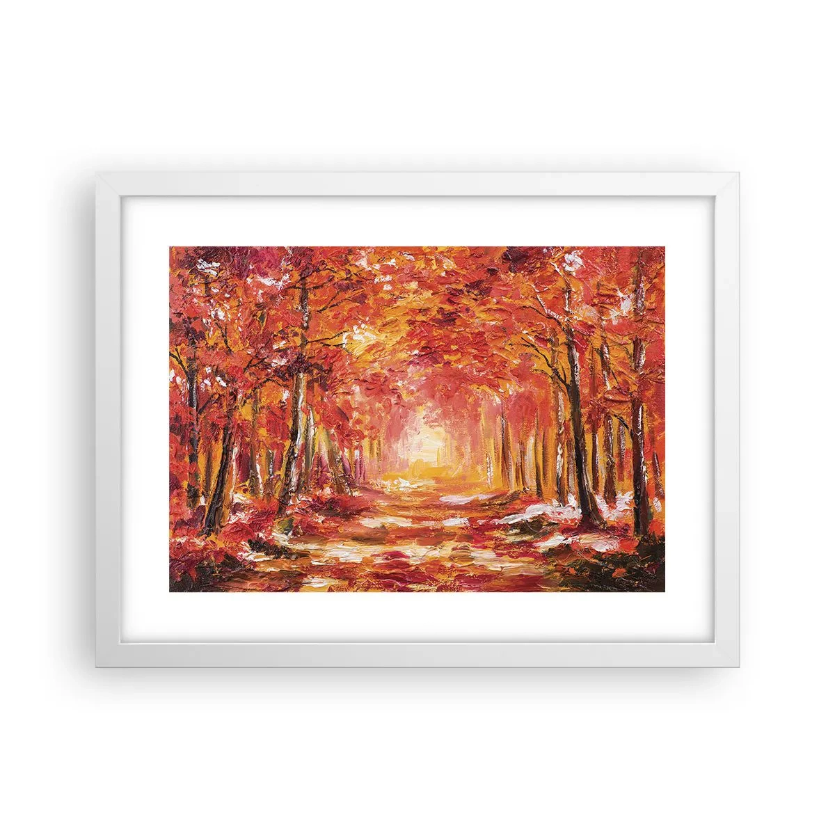 Pôster em moldura branca - Floresta de cobre - 40x30 cm