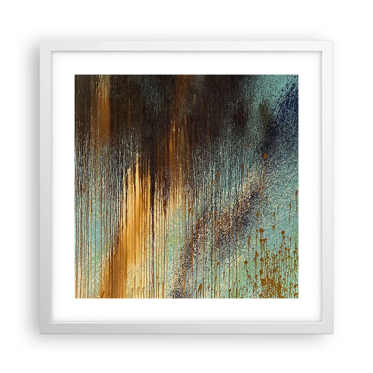 Pôster em moldura branca - Uma composição colorida não acidental - 40x40 cm