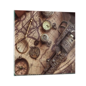 Quadro em vidro - A aventura nos chama - 70x70 cm