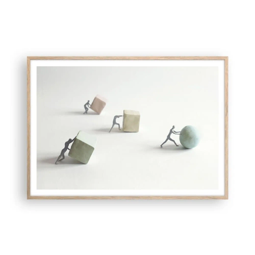 Pôster com moldura de carvalho claro - É a vida - 100x70 cm