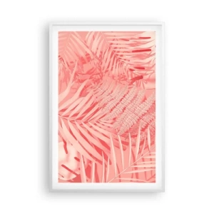 Pôster em moldura branca - Conceito cor-de-rosa - 61x91 cm