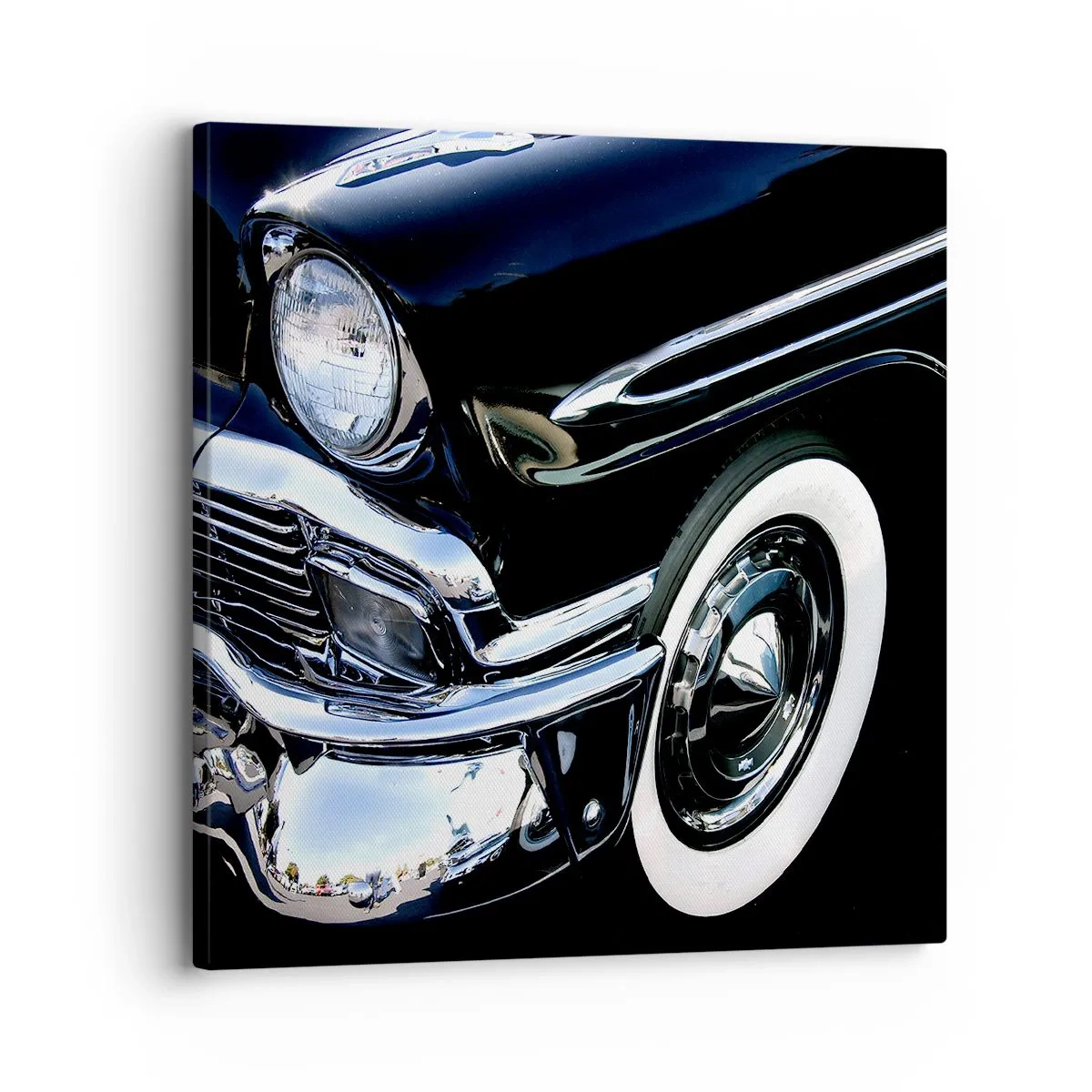 Quadro em tela - Clássicos em prata, preto e branco - 30x30 cm