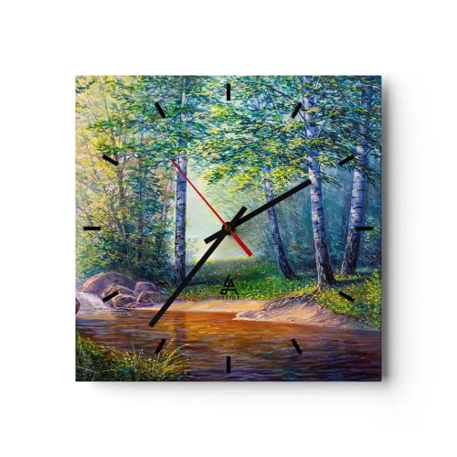 Relógio de parede - Relógio em vidro - Cenário idílico - 30x30 cm