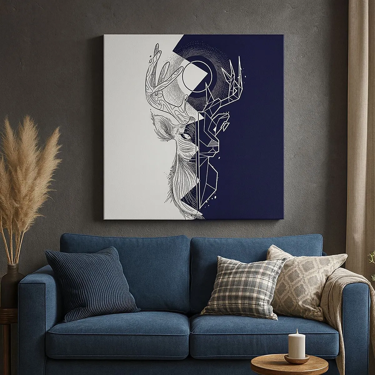 Quadro em tela - Luta e unidade dos opostos - 30x30 cm