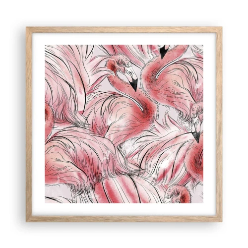 Pôster com moldura de carvalho claro - Bird corps de ballet - 50x50 cm
