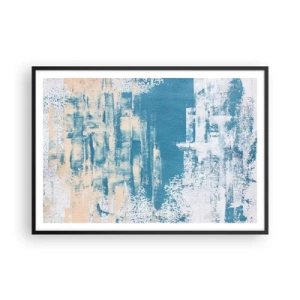 Pôster com moldura preta - Através da estalactite de gelo - 100x70 cm