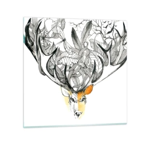 Quadro em vidro - Chifres da abundância - 60x60 cm