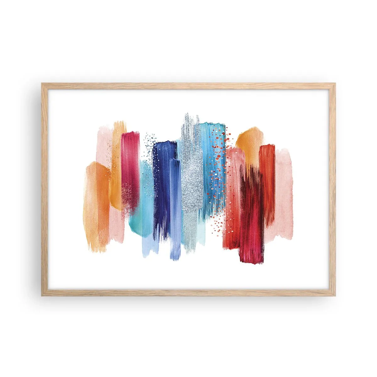 Pôster com moldura de carvalho claro - Para cima e para baixo - 70x50 cm