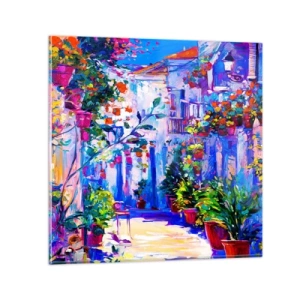 Quadro em vidro - Impressão - rua italiana - 30x30 cm