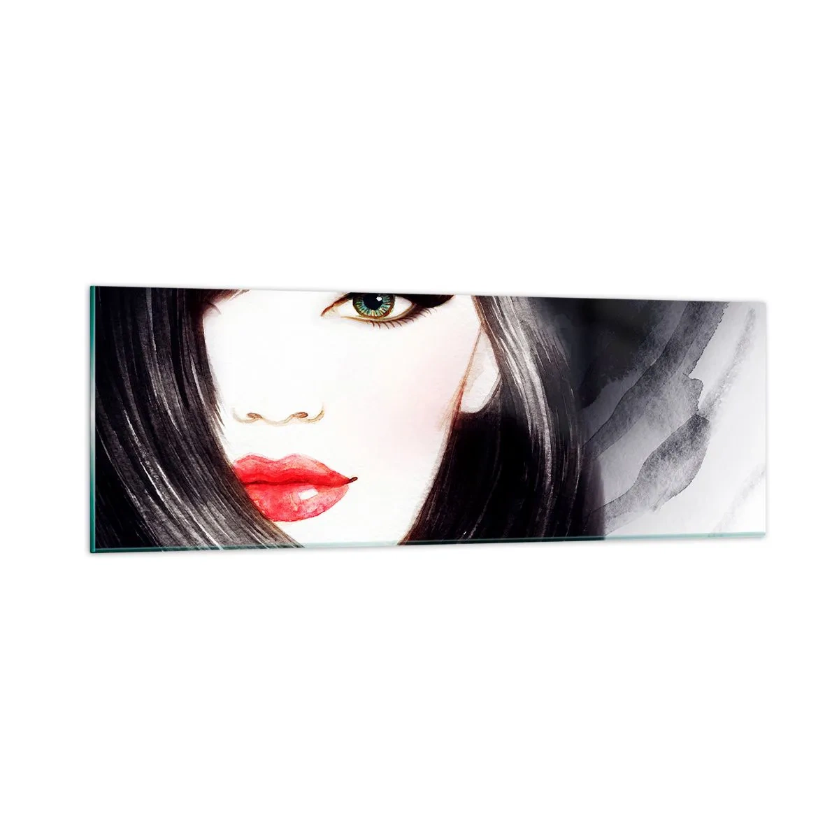 Quadro em vidro - Olhar de safira - 90x30 cm