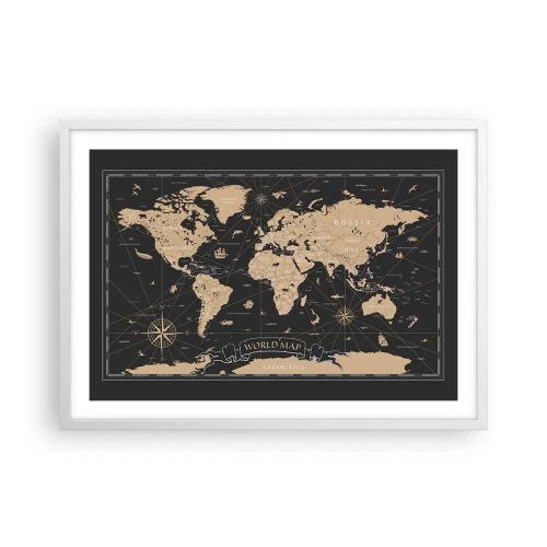 Pôster em moldura branca - Os limites do meu mundo - 70x50 cm