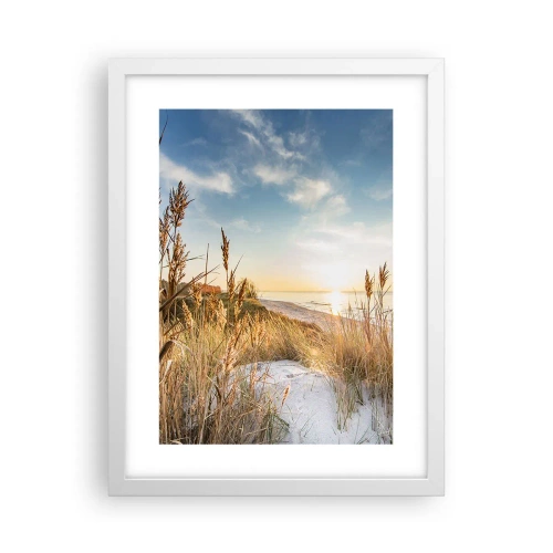 Pôster em moldura branca - Praia do Norte - 30x40 cm