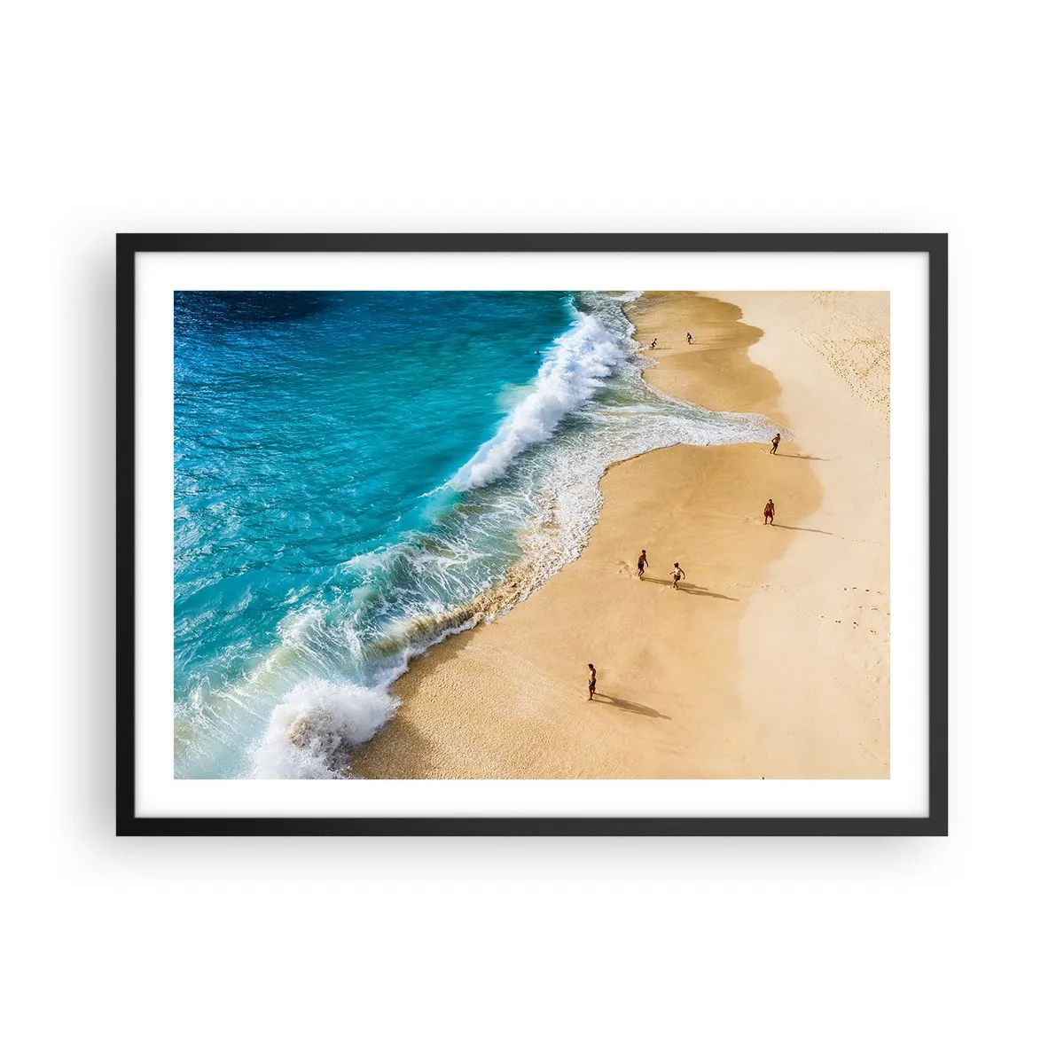 Pôster com moldura preta - E depois o sol, a praia… - 70x50 cm