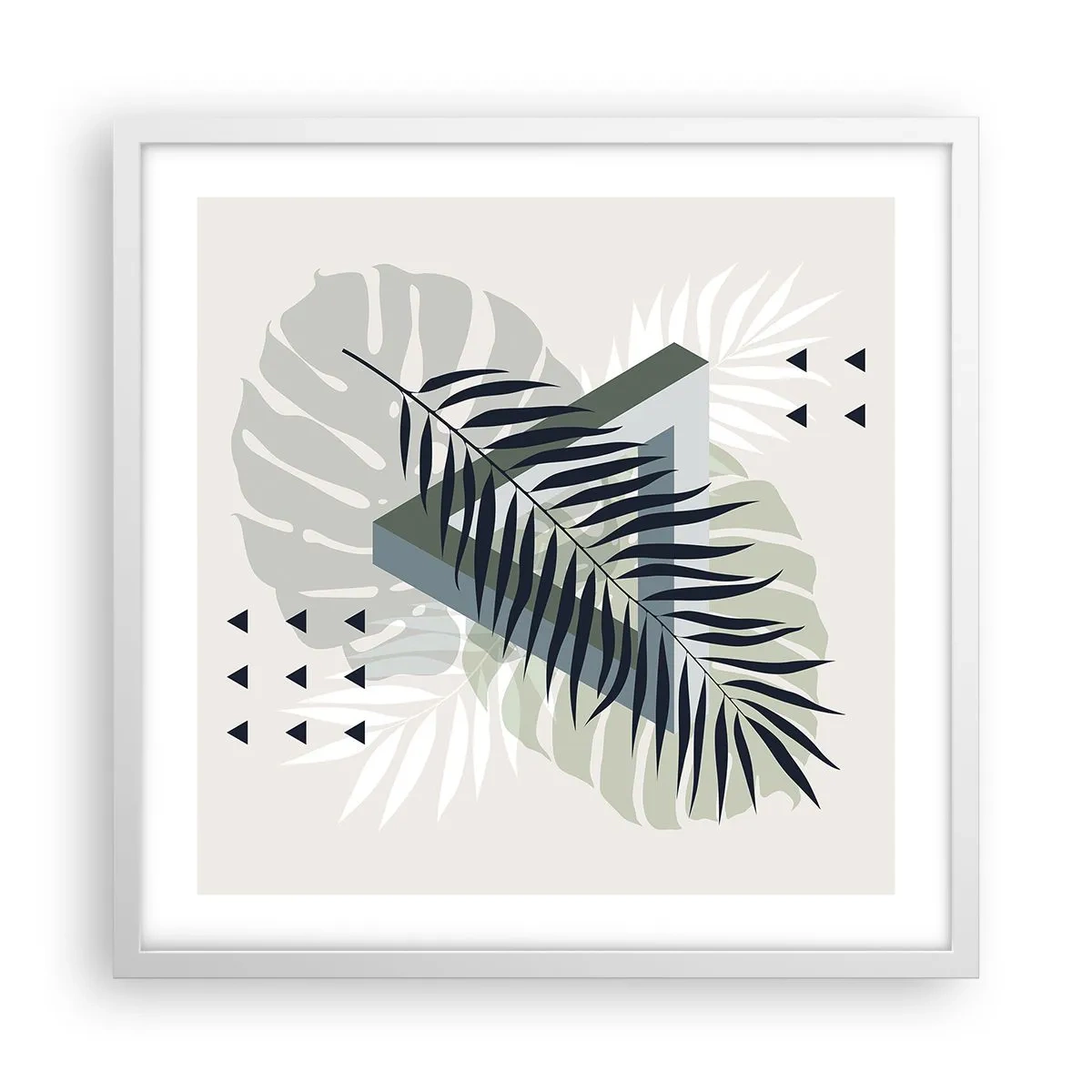 Pôster em moldura branca - Natureza e geometria – duas ordens? - 50x50 cm