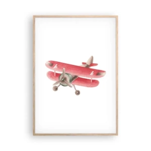 Pôster com moldura de carvalho claro - Pronto para voos altos - 70x100 cm