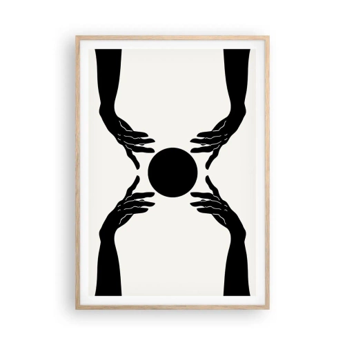 Pôster com moldura de carvalho claro - Sinal secreto - 70x100 cm