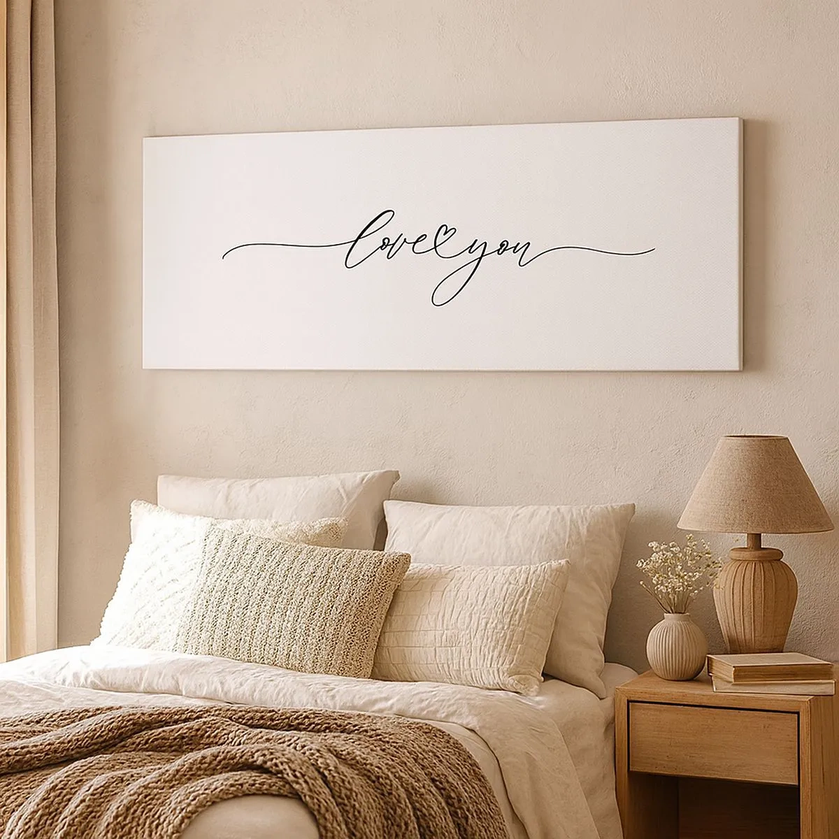 Quadro em tela - Preto e branco - 100x40 cm