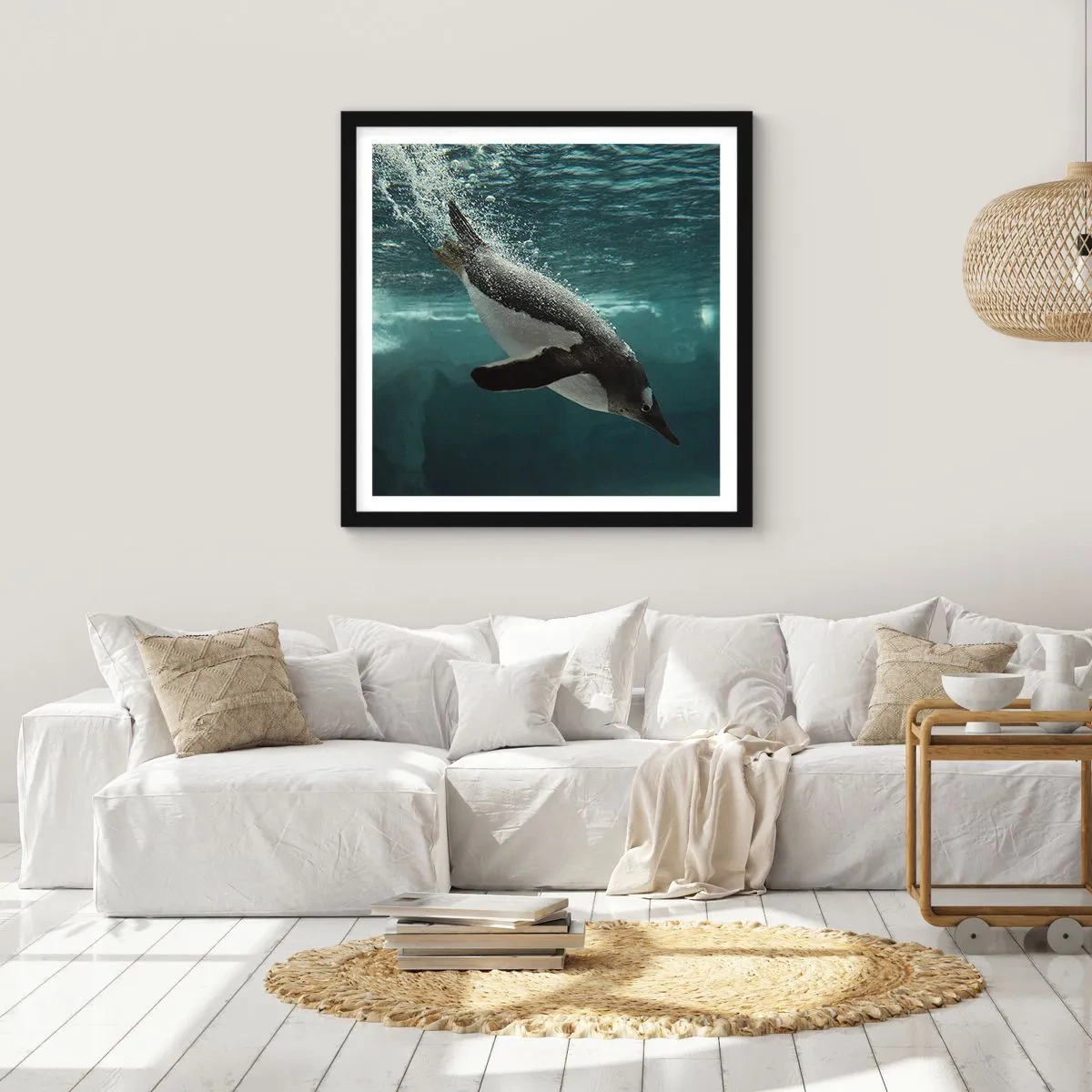 Pôster com moldura preta - Bem-vindo ao meu mundo - 30x30 cm