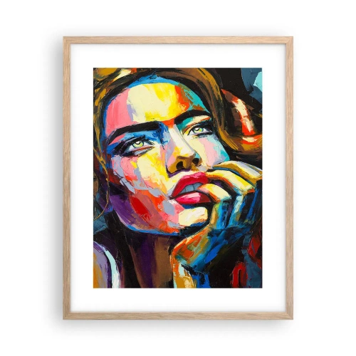 Pôster com moldura de carvalho claro - Sonhos como pássaros voando no céu - 40x50 cm