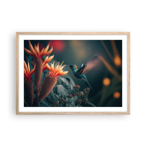 Pôster com moldura de carvalho claro - Uma vida verdadeiramente colorida - 70x50 cm