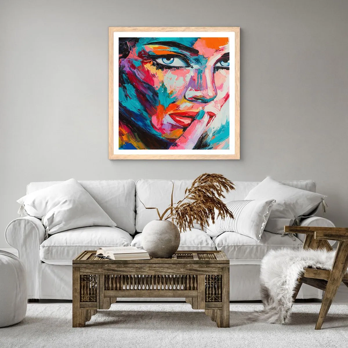 Pôster com moldura de carvalho claro - O nosso primeiro segredo - 60x60 cm