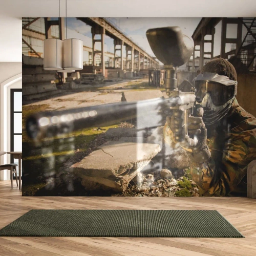 Papel de Parede Premium Canvas - Você também pode ser um herói - Paintball, Esporte, Militares - 450x315 cm
