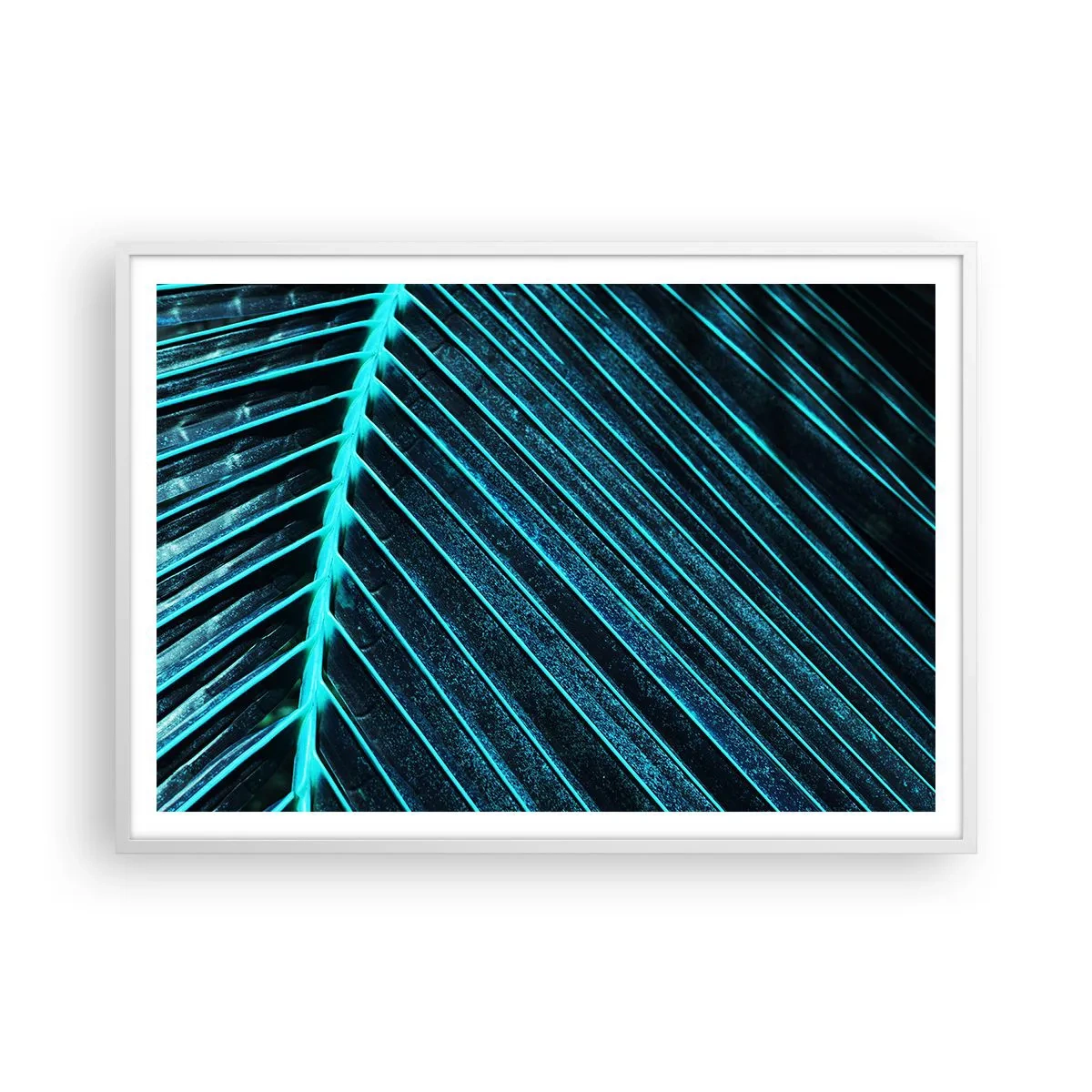 Pôster em moldura branca - Textura verde - 100x70 cm